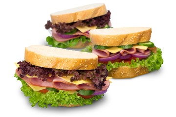group of tasty sandwiches
