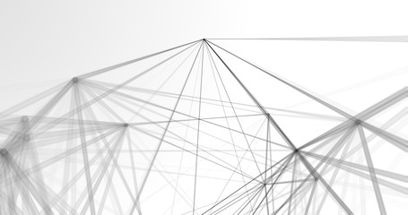 Abstract polygonal space low poly white background with connecting dots and lines. Connection structure futuristic polygon concept.
