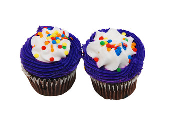 Cupcake with colorful sprinkles
