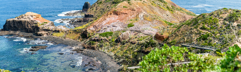 Cape Schanck and Pulpit Rock panoramic view, Victoria - Australia