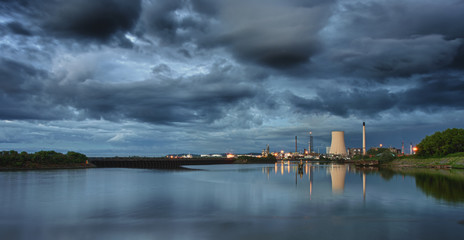 Naklejka premium Industrial view of the Manchester ship canal