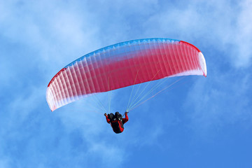 Paraglider flying