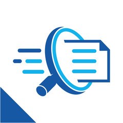 Icon conceptual illustration to search for documents quickly, related to the business of digital document management services.