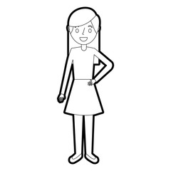cartoon woman female smiling character vector illustration