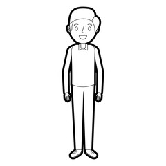 cartoon man male character standing person vector illustration