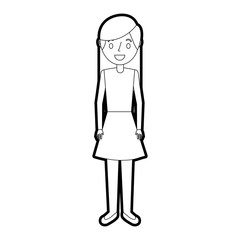 cartoon woman female smiling character vector illustration