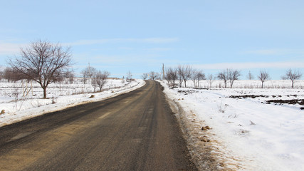 paesaggio invernale in Moldavia