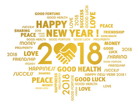 Happy New Year 2018 Greeting card for sharing