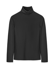 Black turtleneck classic jersey isolated