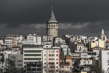 A lost church in Istanbul with fragmented clouds 2