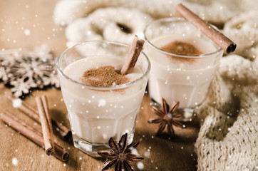 Homemade Eggnog Cocktail for Christmas Eve.