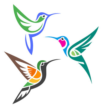 Stylized Birds - Hummingbirds