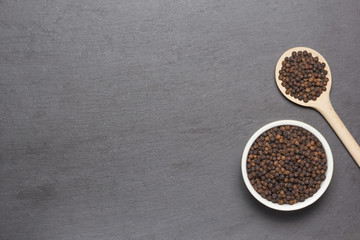 black pepper peas in a bowl and spoon