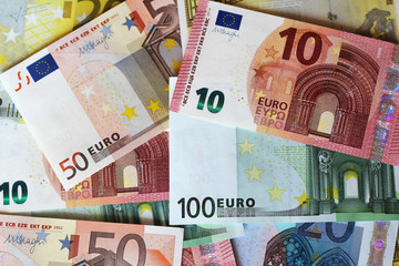 Euro notes forming background 