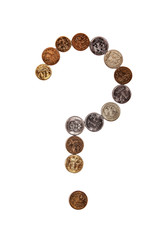question mark from coins
