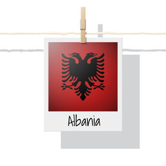 European country flag collection with photo of Albania flag , vector , illustration