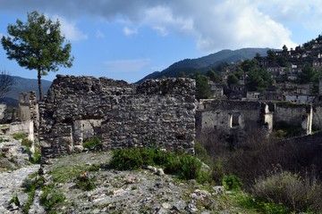 Fototapeta na wymiar Abandoned, old Greek houses of Kayakoy.Fethiye.Turkey