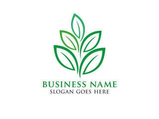 green herb tea vector logo design