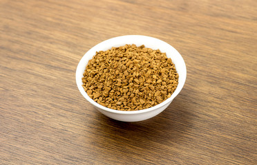 macro of Ground coffee in bowl