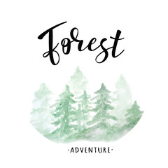 Vector illustration of "Forest" lettering.