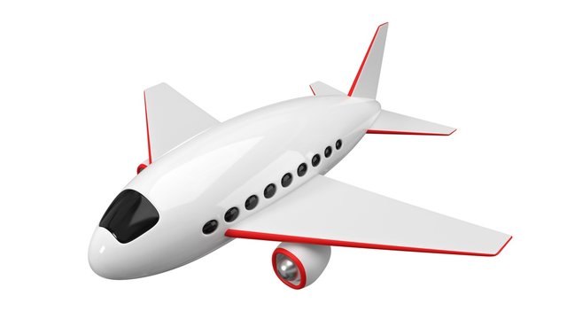 stylized airplane design. simple 3d illustration