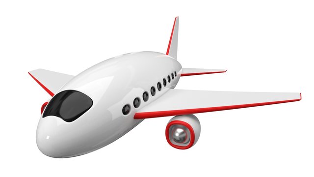 stylized airplane design. simple 3d illustration