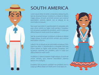 South America Culture, Customs Vector Illustration