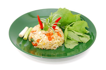 Unique and own style asia fried rice, served on the dish that you could try everywhere.