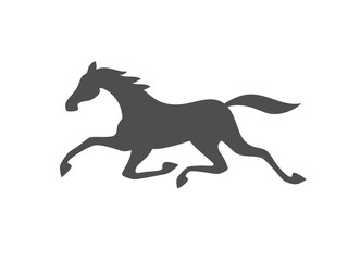Fototapeta na wymiar Running horse black silhouette. Vector illustration