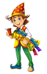 Happy cartoon christmas dwarf - illustration for children