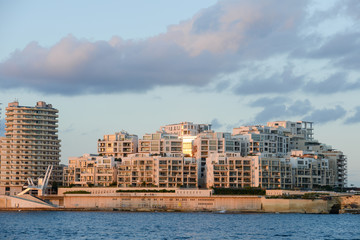 Modern residential buildings in Sliema, Malta