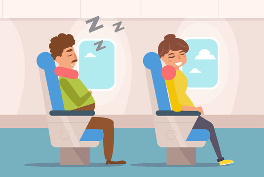 People are sleeping on the plane.