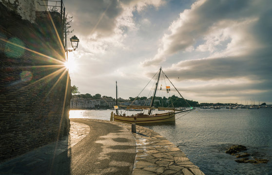 Boat on water, Cadaques, on the Costa Brava, Spain