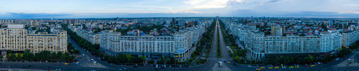 City aerial panorama bucharest