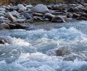 Splash of water on the river.