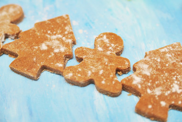 Christmas cookies on a blue background 

