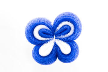 Colored bast whisp isolated on white background.