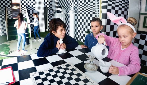 Exciting adventure for kids in chess quest room