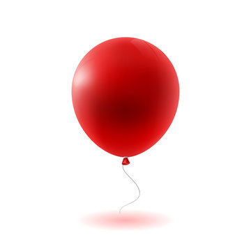 Realistic Colorful Balloon. Holiday illustration of flying glossy balloon. Vector Illustration