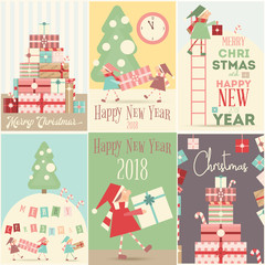 Merry Christmas Posters Set