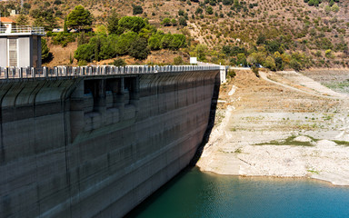 Reservoir Pantano De Siurana, Tarragona, Spain. Copy space for text.