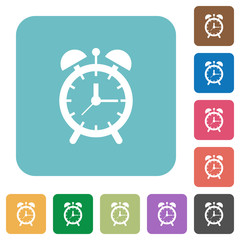 Alarm clock rounded square flat icons