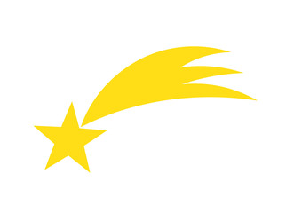A yellow falling star icon - obrazy, fototapety, plakaty