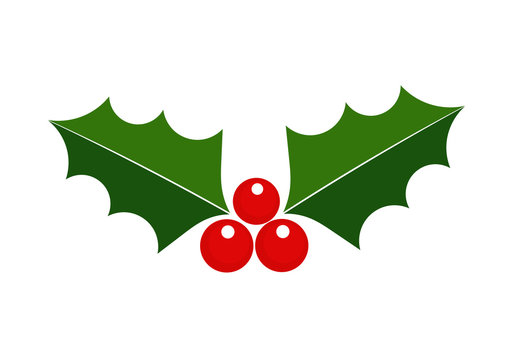 Holly icon, Christmas symbol