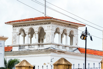 Fototapeta na wymiar View of the historic building in Santo Domingo, Dominican Republic. Copy space for text.