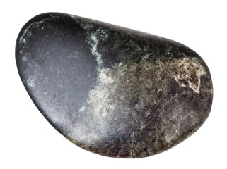pebble of olivinite stone isolated on white