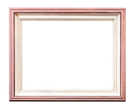 pink and white painted wooden picture frame