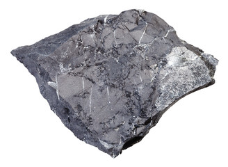 raw shungite shale stone isolated on white