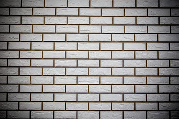 Brick wall. White stone brick texture background