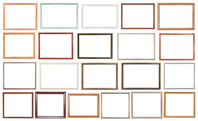 Fototapeta premium set of modern wooden picture frames isolated